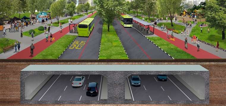 Artist impression of cross section of North South Corridor